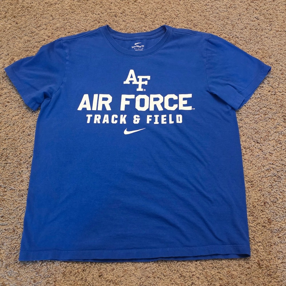 Air Force Track & Field Mens Blue Graphic T-Shirt Medium Nike Short Sleeve AF